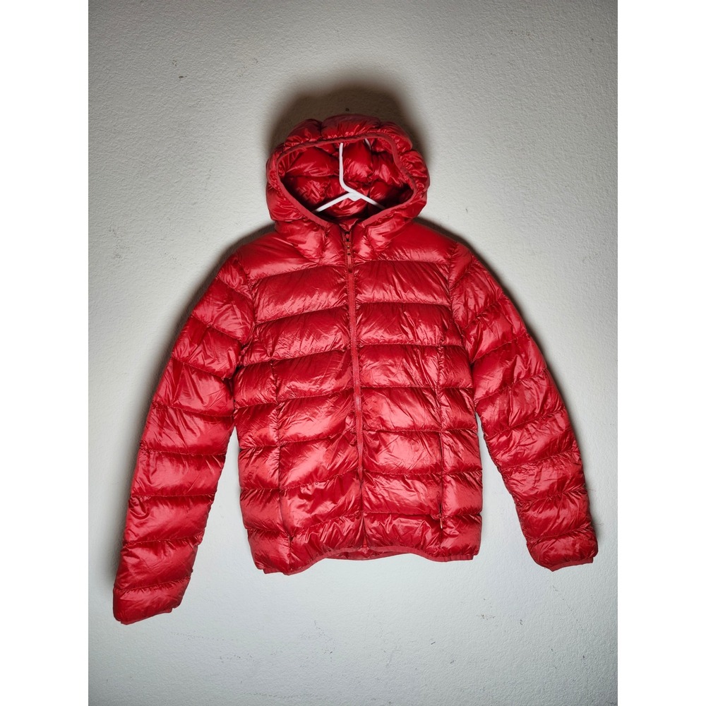 Tna Puffer Jacket Kids M Red The Little Puff Packable Hooded Quilted Full Zip
